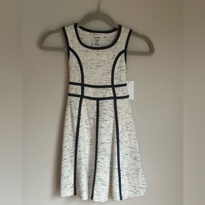 NWT Bonnie Jean Girls Size 6 Sleeveless Dress Grey Black Double Bow Tie Back